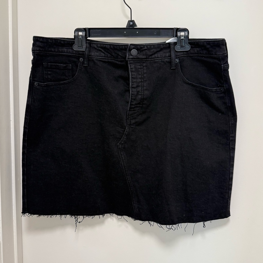 Black Denim Mini Skirt